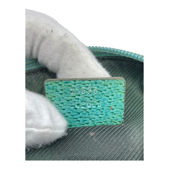 🔴 Gucci Zip Pouch - GG Canvas Turquoise - Picture 9 of 9